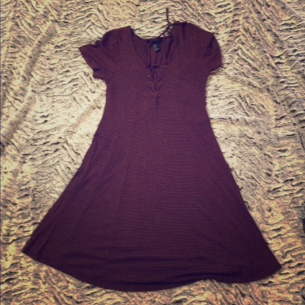 Striped lace up dress